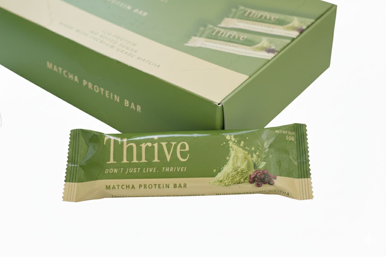 Thrive Matcha Protein Bar – Premium-Grade Matcha | 12g Protein | 10-Bar Box